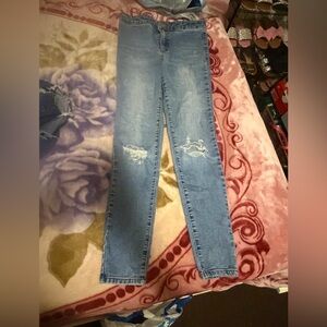 Light Blue Distressed Women's Skinny Jeans